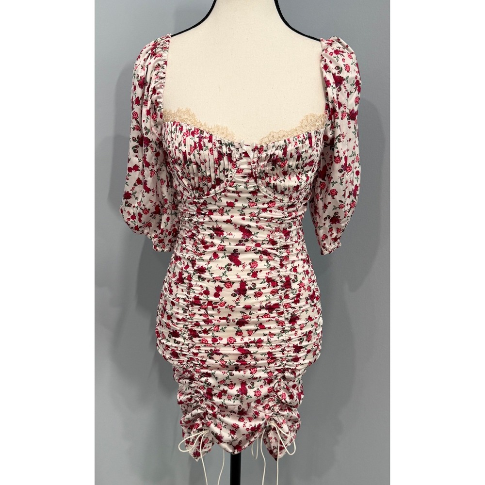 For Love & Lemons XS Melrose Floral Mini Dress Coquette Dollette Balletcore